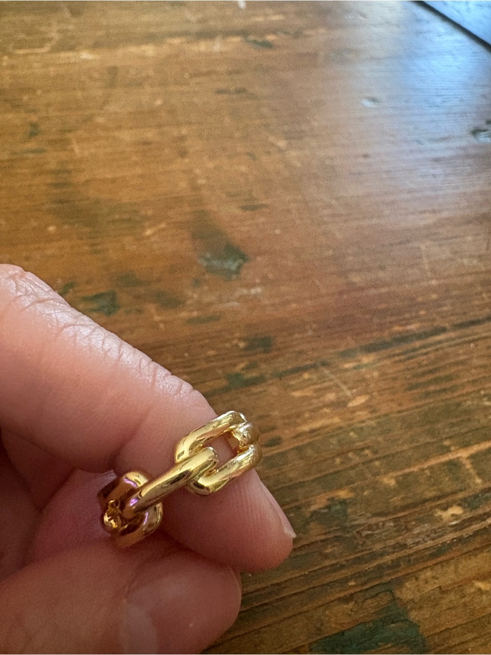 Gold Tone Link Ring - Women's Fashion Jewelry